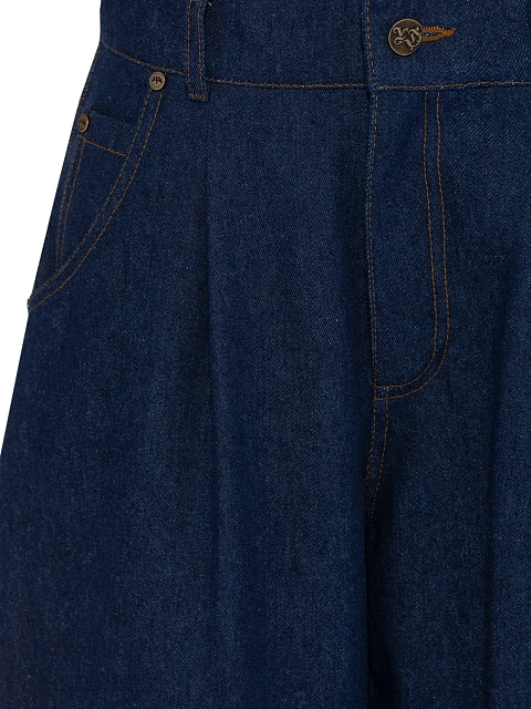 Темно-синие хлопковые джинсы-бананы, 3