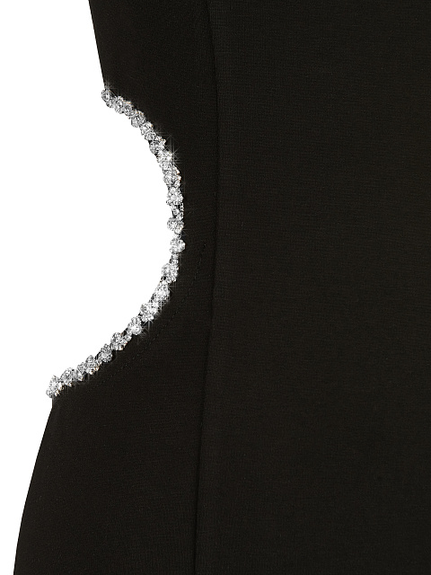 Черное платье-макси с вырезами и стразами, 3