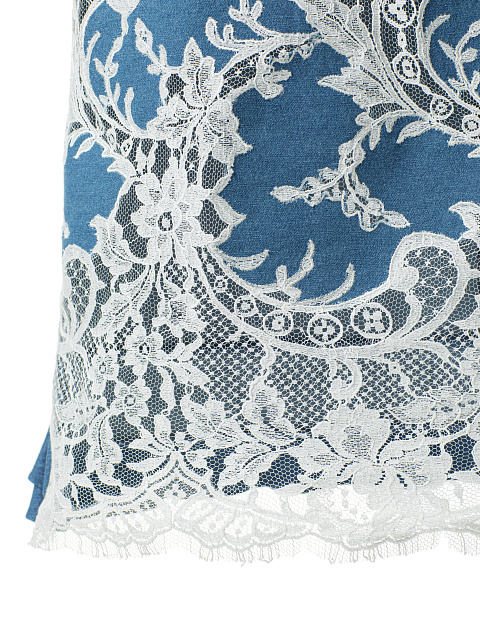 Юбка-миди из денима с кружевом, 3