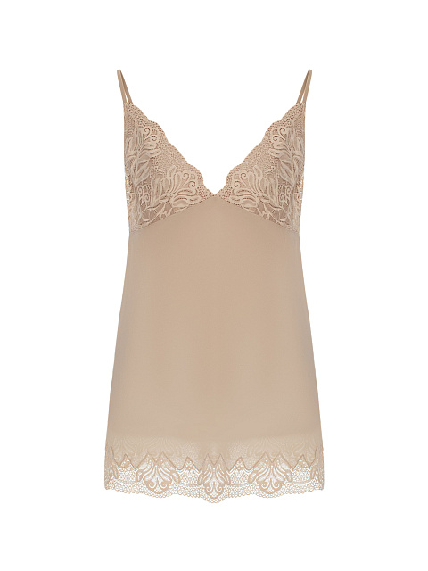 Бежевое платье-мини, 1