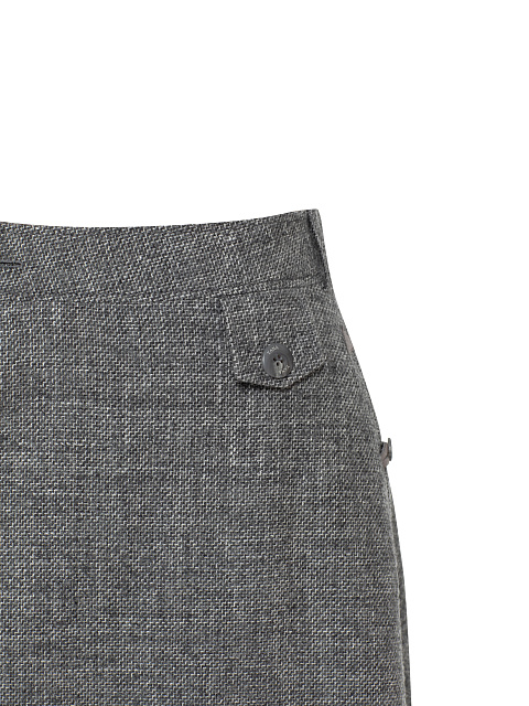 Серая юбка-миди из шерсти с замшевой бахромой, 3