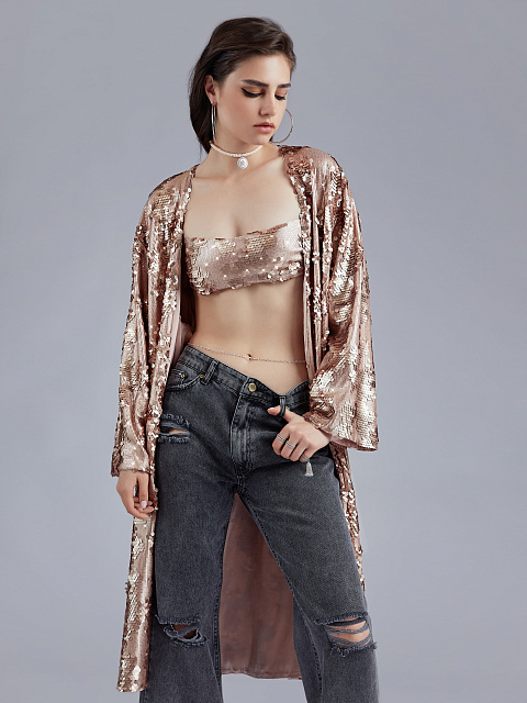 Бронзовый топ в матовых пайетках, 7