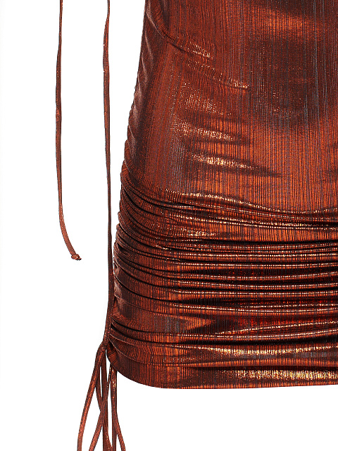 Красное платье-трансформер из трикотажа с металлическим блеском, 3