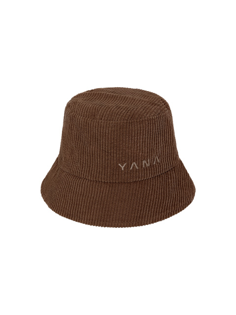 Темно-коричневая вельветовая панама с вышивкой Yana, 1