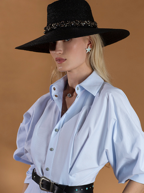 Пусеты из белого золота в виде звезд с турмалинами Параиба и бриллиантами, 4 Пусеты из белого золота в виде звезд с турмалинами Параиба и бриллиантами, 4