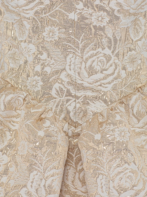 Бежевое платье-мини из парчи с золотистыми розами, 3 Бежевое платье-мини из парчи с золотистыми розами, 3