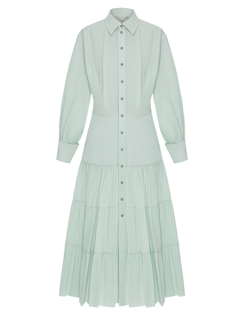 Мятное хлопковое платье-миди, 1 Мятное хлопковое платье-миди, 1