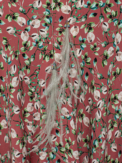 Красное платье-макси из шелка с цветочным принтом, 4 Красное платье-макси из шелка с цветочным принтом, 4