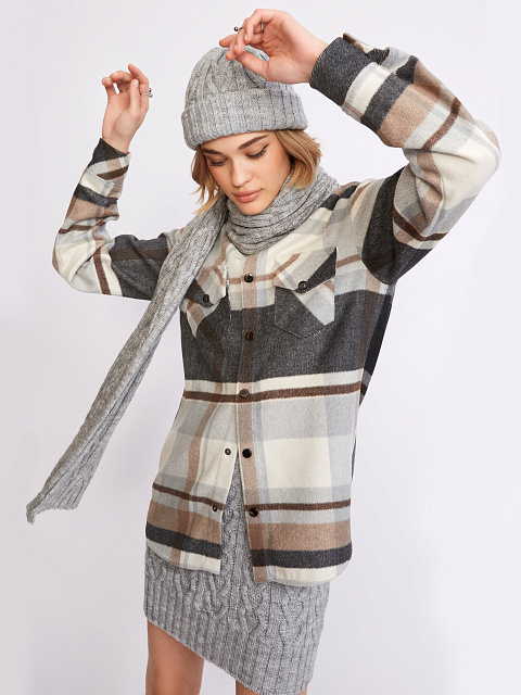 Серая рубашка из плотной шерсти в клетку, 4 Серая рубашка из плотной шерсти в клетку, 4