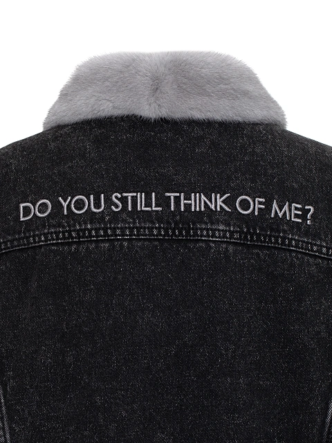 Серая джинсовая куртка с подкладом из меха норки, 4