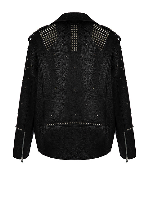 Объемная черная косуха с шипами, 2