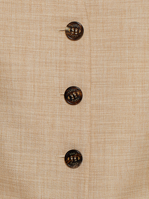 Бежевый жилет из хлопка и шелка, 3