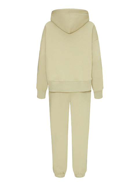 Хлопковый костюм оливкового цвета с вышивкой на рукавах, 2