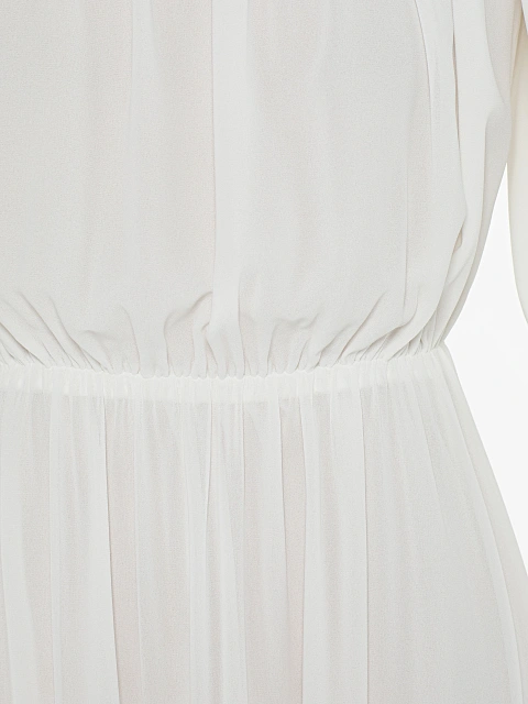 Белое платье-миди с открытыми плечами, 3 Белое платье-миди с открытыми плечами, 3