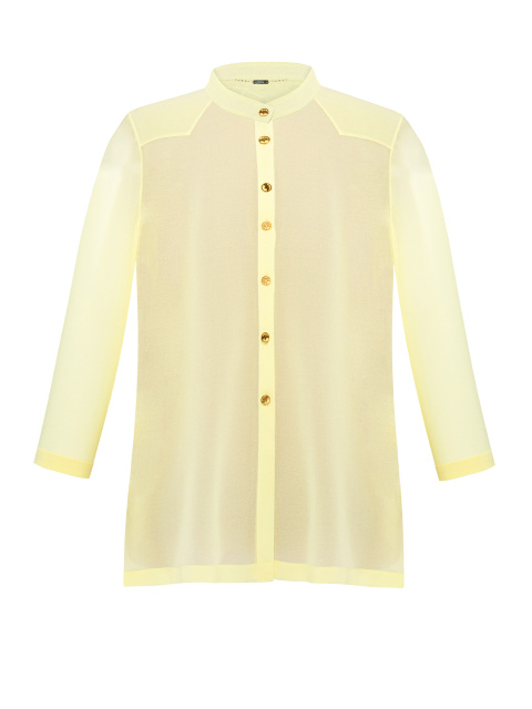 Желтая блузка из шифона с вышивкой, 1