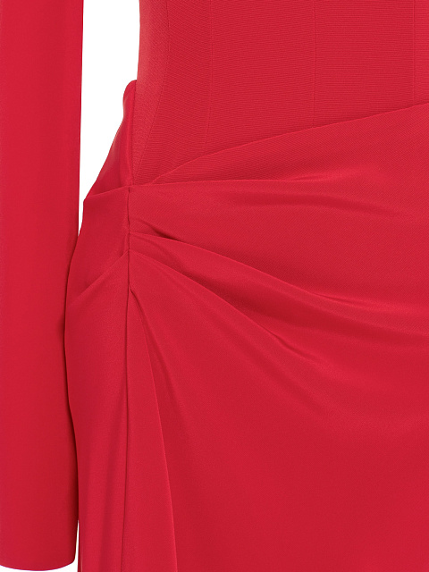 Красное платье-макси из шелка, 3