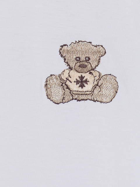 Белая футболка из хлопка с вышивкой, 3