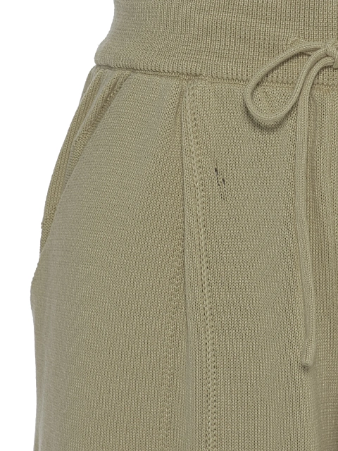 Вязаный комплект цвета хаки из кардигана, топа и брюк, 7