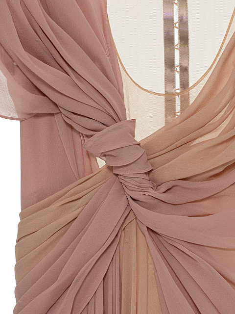 Платье-макси из шифона с драпировкой, 6