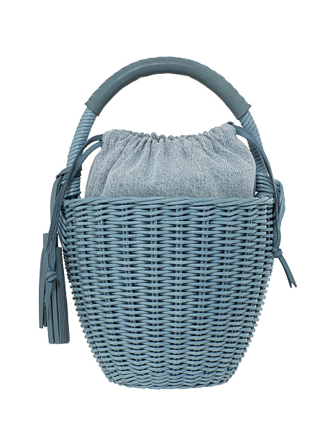 Голубая сумка-корзина с мешочком из денима, 1