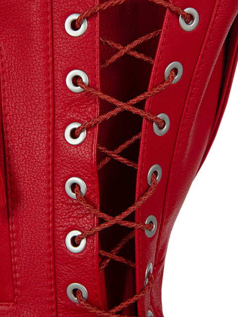 Красный кожаный байкерский жилет, 4 Красный кожаный байкерский жилет, 4