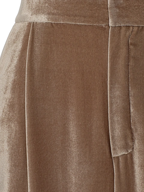 Бежевый костюм-двойка из бархата, 5