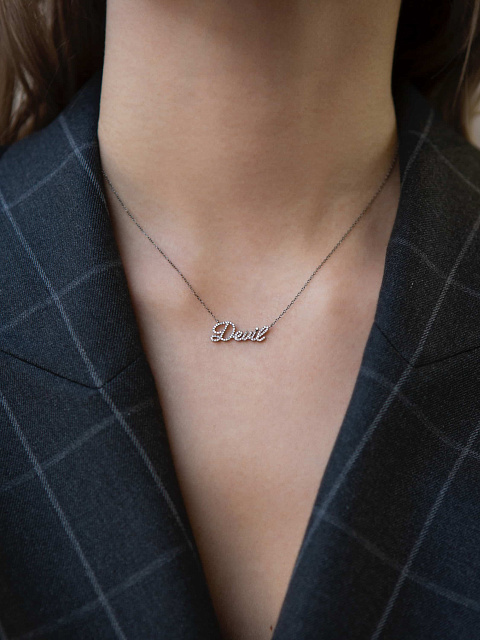 Колье с кулоном "Devil" из черненого золота с бриллиантами, 2