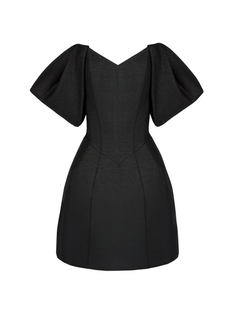 Черное платье-мини с люрексом, 1