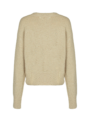 Бежевый пуловер с люрексом и пайетками, 2