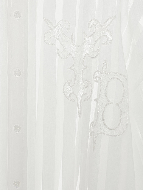 Белая блузка из органзы в полоску, 3