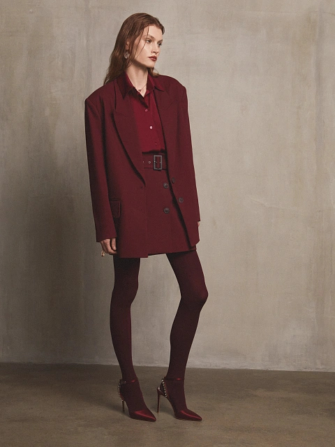 Бордовая юбка-мини с карманами, 5 Бордовая юбка-мини с карманами, 5