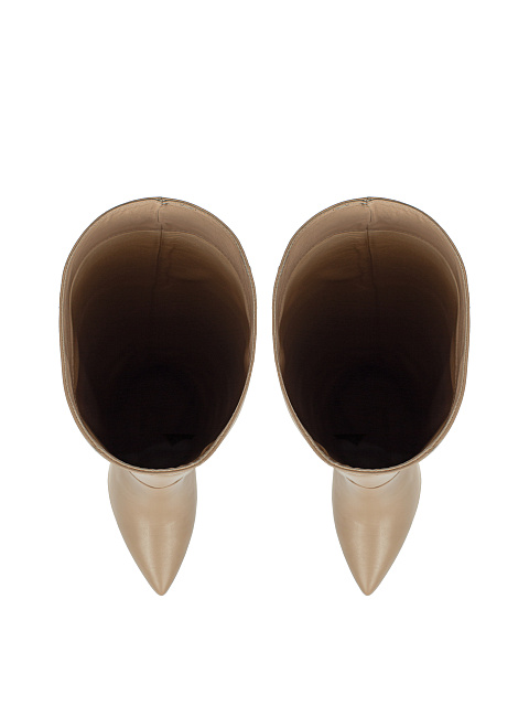 Кремовые кожаные сапоги на шпильке, 4 Кремовые кожаные сапоги на шпильке, 4