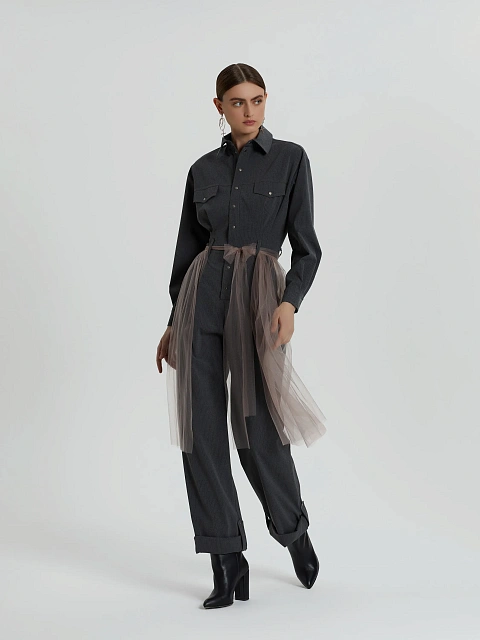 Темно-серый комбинезон в полоску, 8 Темно-серый комбинезон в полоску, 8