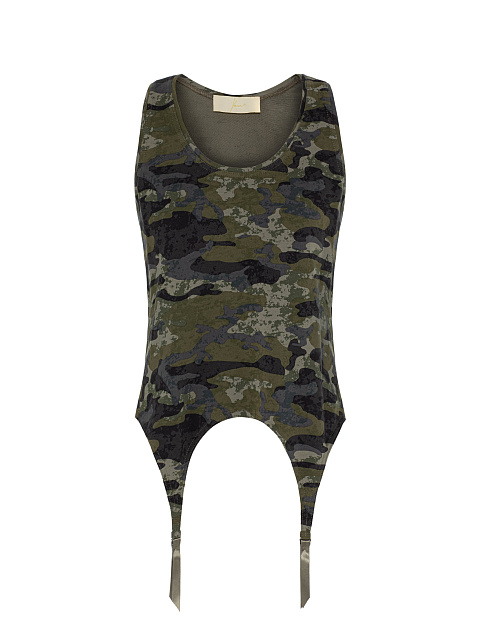Хлопковая майка с камуфляжным принтом, 1