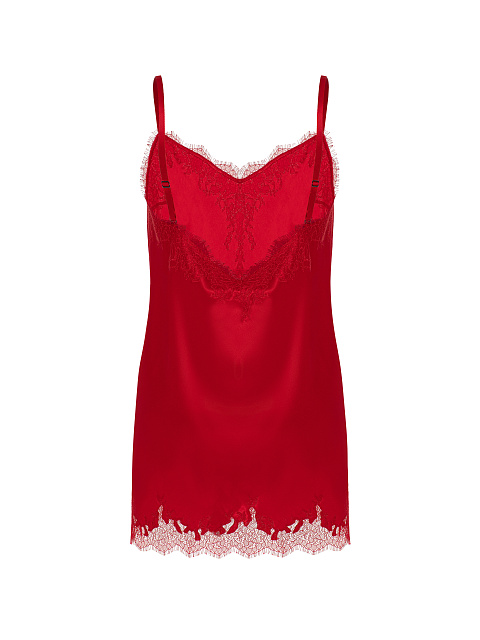 Красное платье-мини из шелка с кружевом, 2 Красное платье-мини из шелка с кружевом, 2