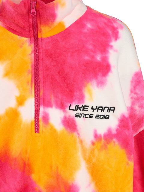 Оранжево-розовый флисовый костюм Tie-Dye с вышивкой, 4