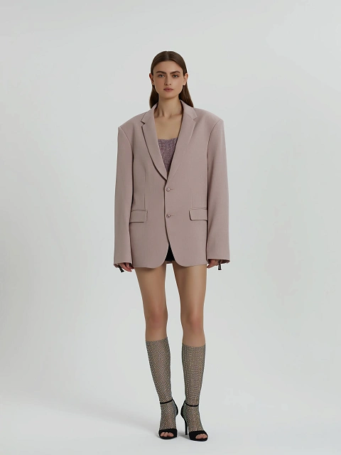 Розовый объемный жакет, 7