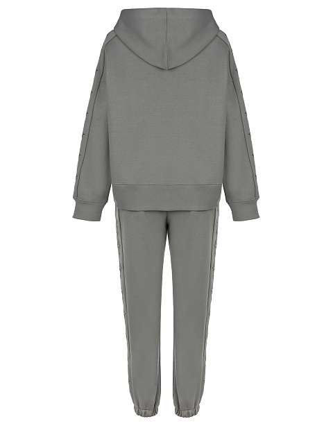 Серый трикотажный костюм с зеленой вышивкой, 2