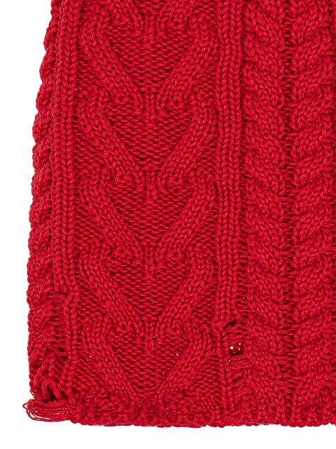 Красная вязаная шапка из хлопка с дырками, 2