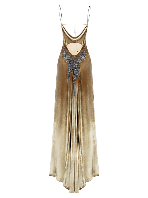 Золотистое бархатное платье с вышивкой, 2 Золотистое бархатное платье с вышивкой, 2