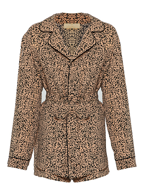 Темно-бежевая пижама с леопардовым принтом, 3