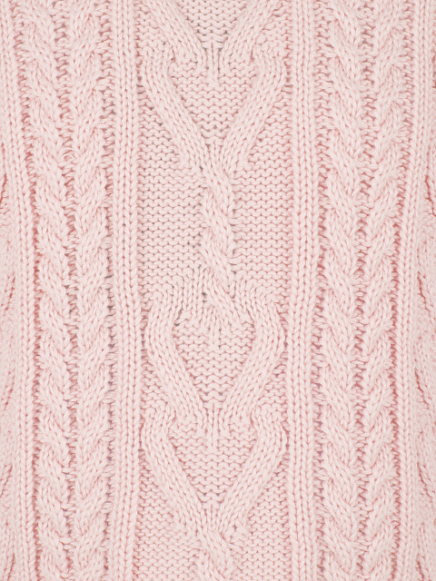 Детский розовый хлопковый свитер с косами, 3