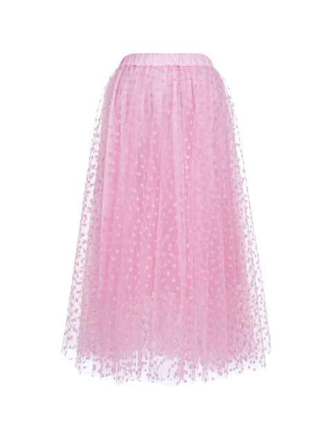 Розовая юбка-миди из сетки, 1