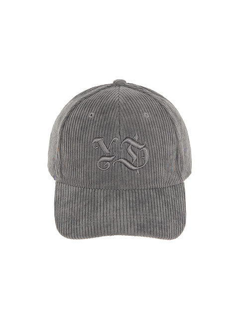 Серая кепка из вельвета с вышивкой YD, 2