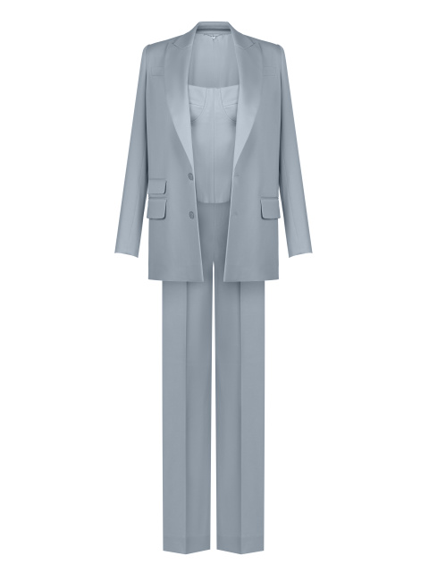 Серый костюм-тройка с корсетом, 1