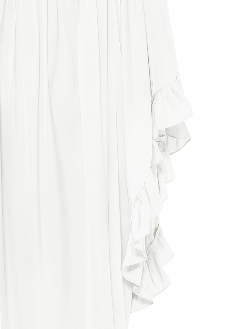 Белое платье-мини из вискозы с рюшами, 3