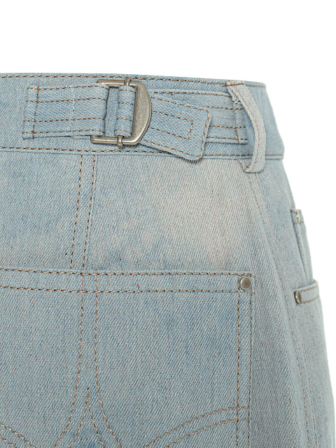 Голубые вареные джинсы с манжетами, 6