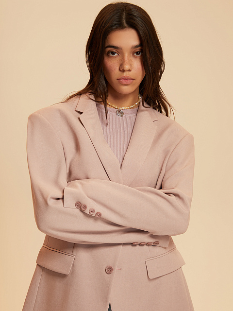 Розовый объемный жакет, 12