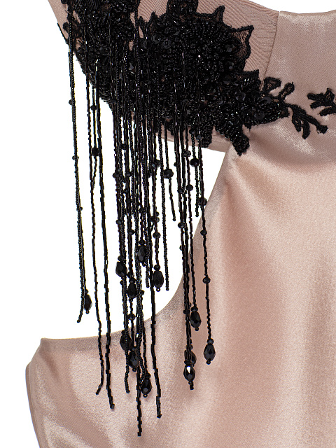 Светло-розовое платье-макси из шелка с вырезами и вышивкой, 4 Светло-розовое платье-макси из шелка с вырезами и вышивкой, 4