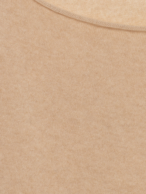 Бежевый укороченный пуловер из кашемира, 3